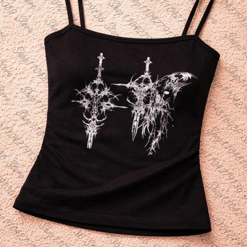 Y2K Graphic Baby Tee Crop - Top Corset Gótico para Mujer, Estampado