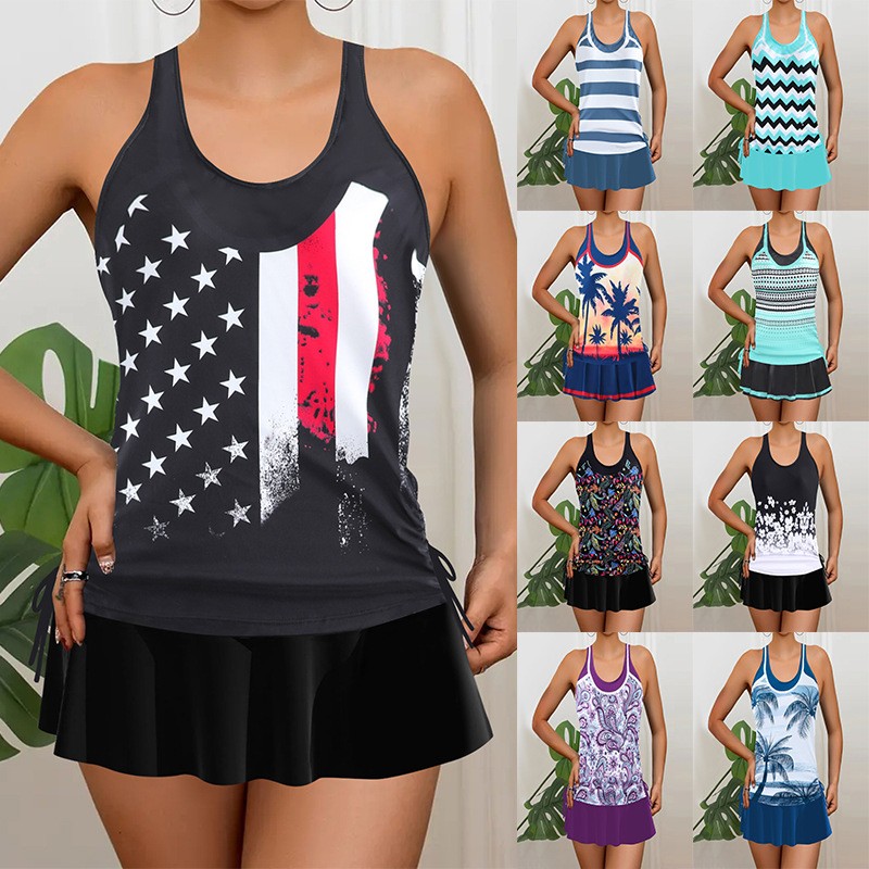 Skirts - Tankini para Mujer, Bikini sin Mangas