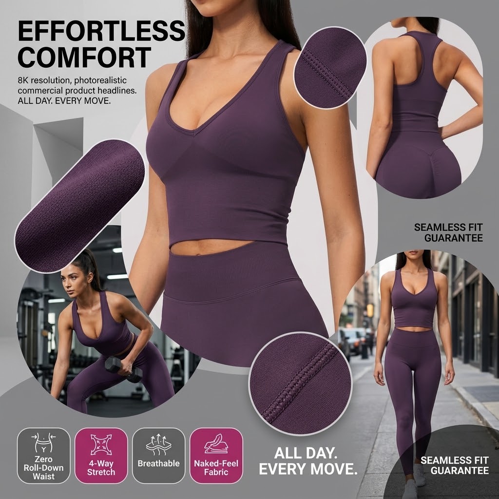 Seamless Ribbed Workout Tank Top - Top Deportivo de Yoga sin Costuras