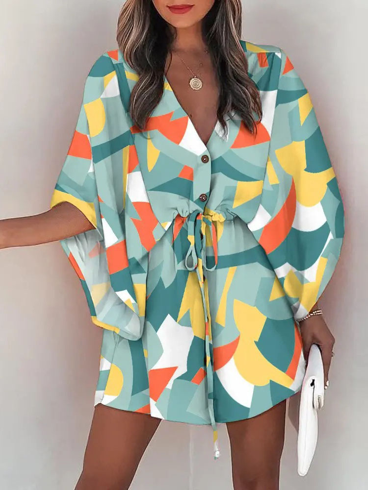 French Vintage Floral Midi Dress - Vestido informal de verano para mujer,
