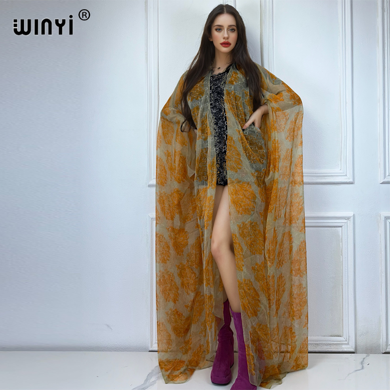 Boho Summer Beach Maxi Dress - WINYI maxi kimono perspectiva de verano