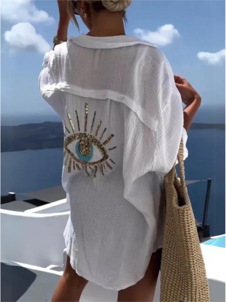 Casual Loose Linen Shirt Dress - Vestido Camisero Casual de Verano con