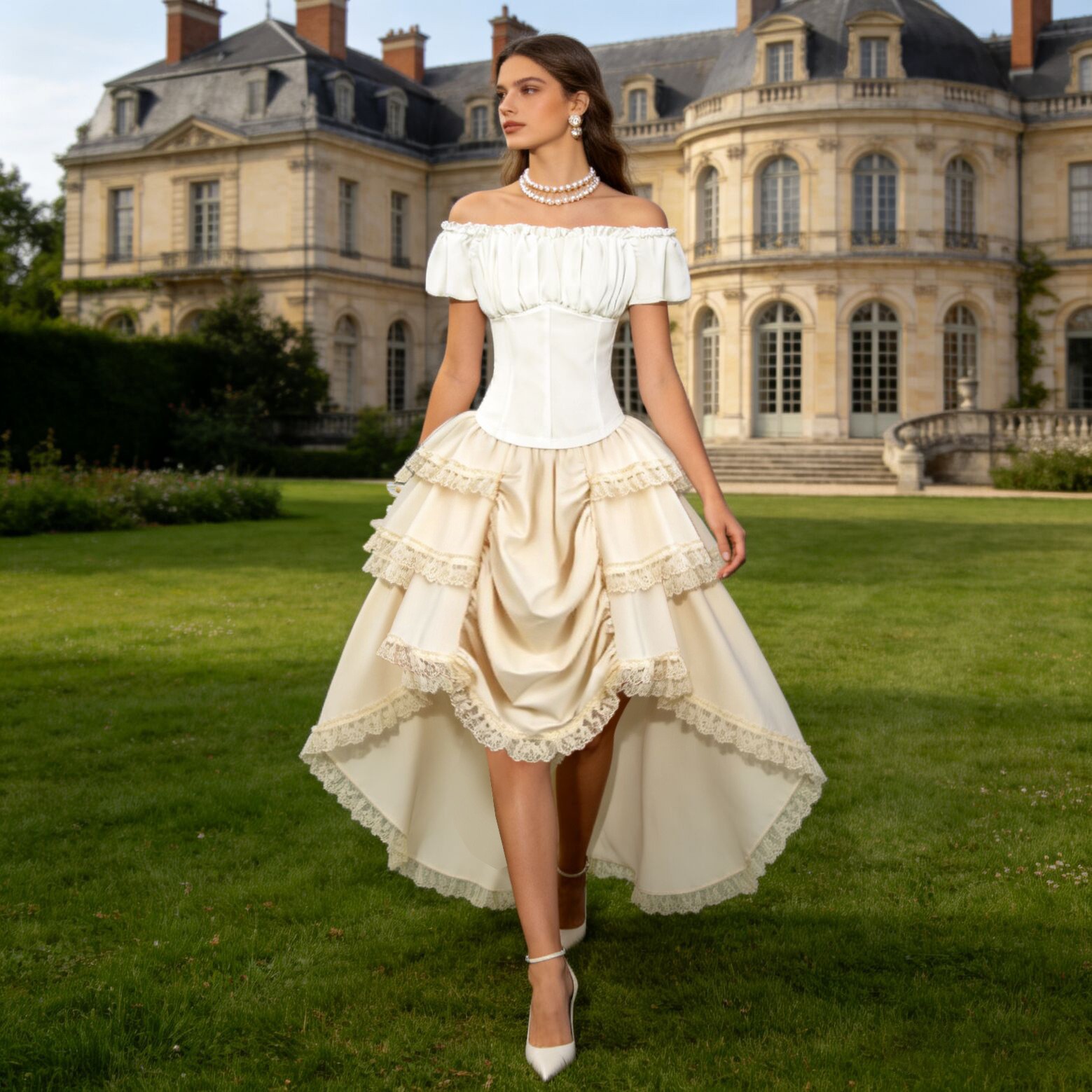 Skirts - Falda asimétrica de estilo renacentista, elegante,