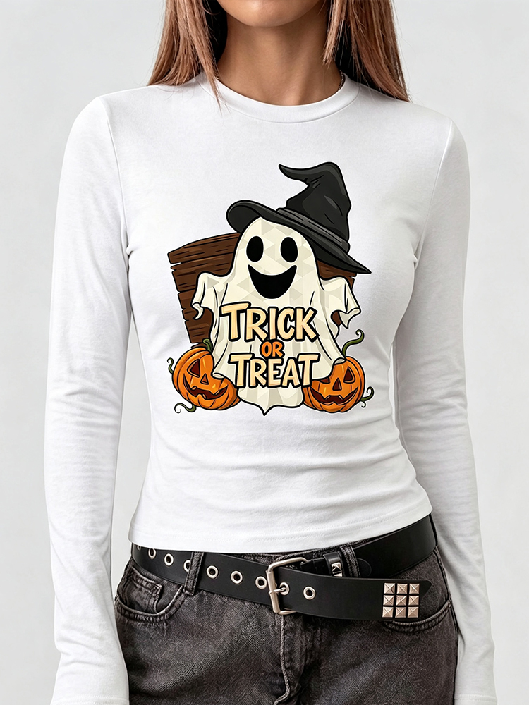 Blouses - Camiseta de manga larga con estampado