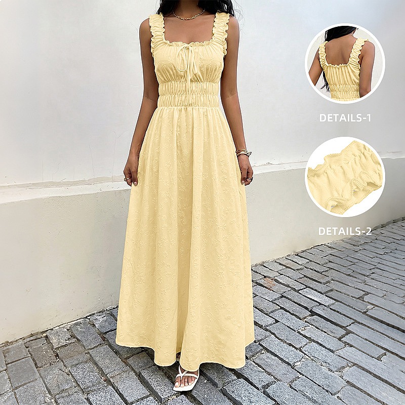 Boho Summer Beach Maxi Dress - Vestido de verano sin mangas con