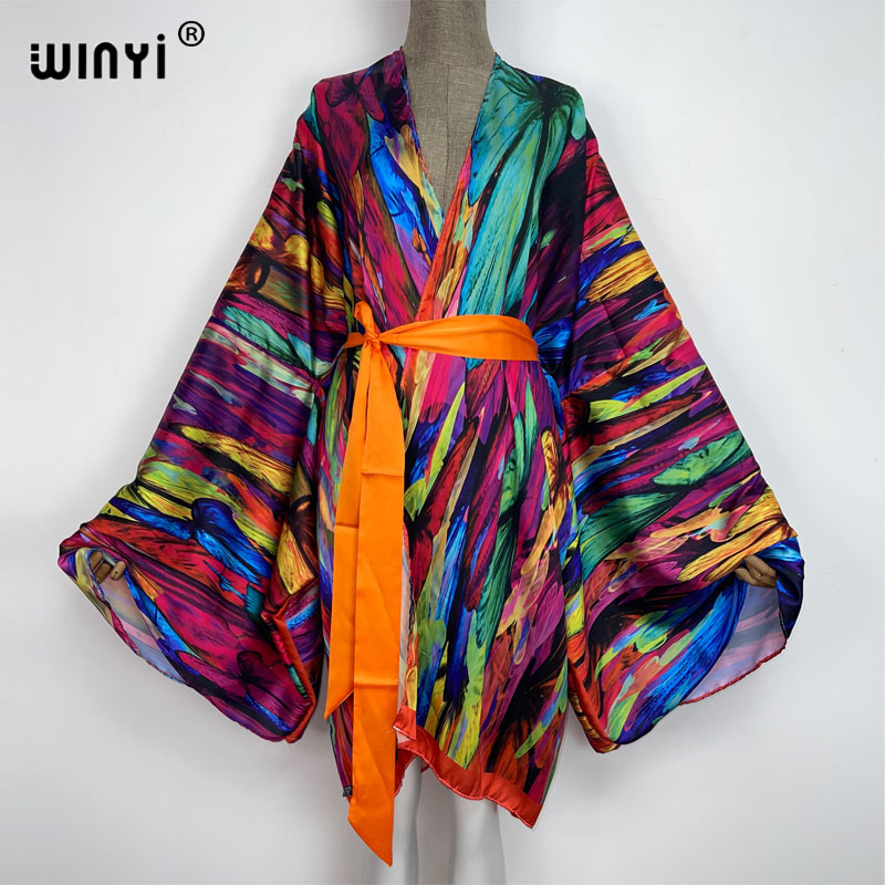 Boho Summer Beach Maxi Dress - WINYI-Bikini elegante con estampado de color