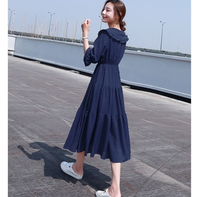 Vestido Midi holgado de chifón - French Vintage Floral Midi Dress reseña y precio