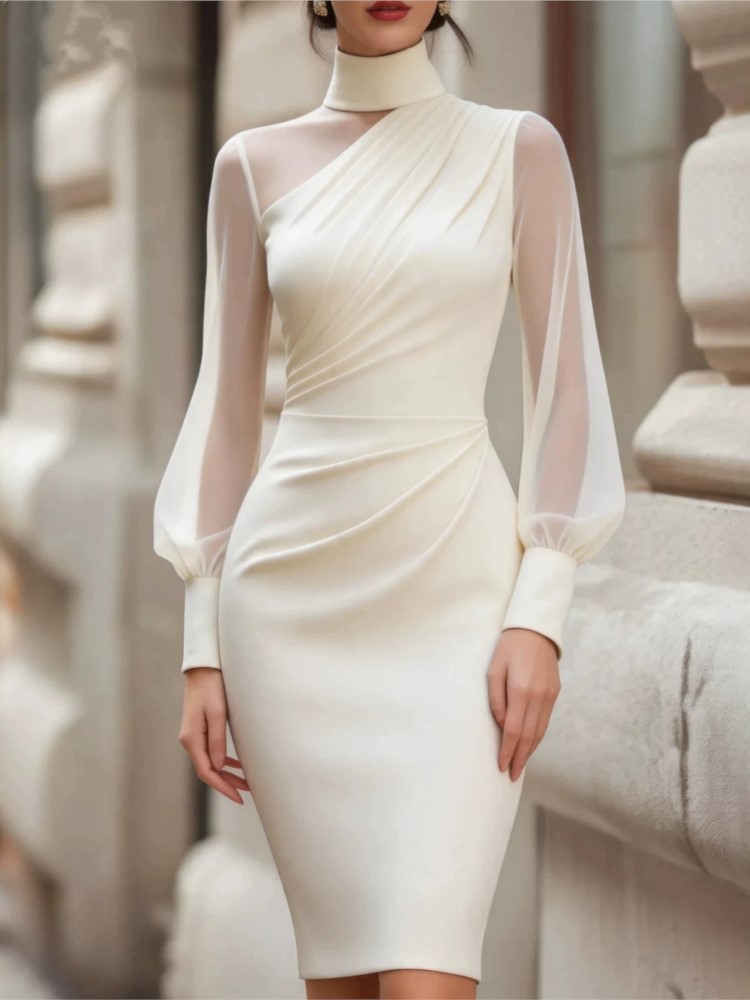 Nuevo Vestido Midi Bodycon de  - Sexy Mesh Sheer Bodycon Dress reseña y precio