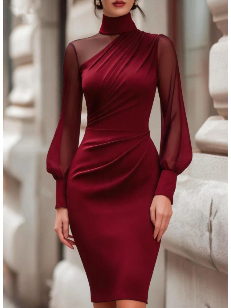 Nuevo Vestido Midi Bodycon de  - Sexy Mesh Sheer Bodycon Dress reseña y precio