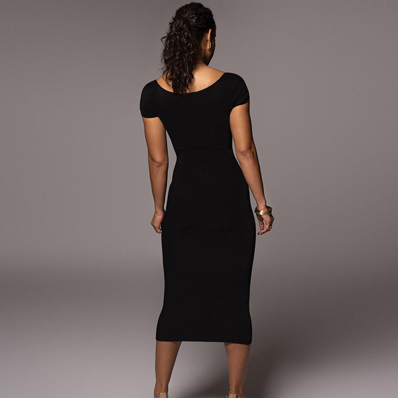Vestido Bodycon de Manga Larga - Bodycon Long Sleeve Ribbed Dress reseña y precio