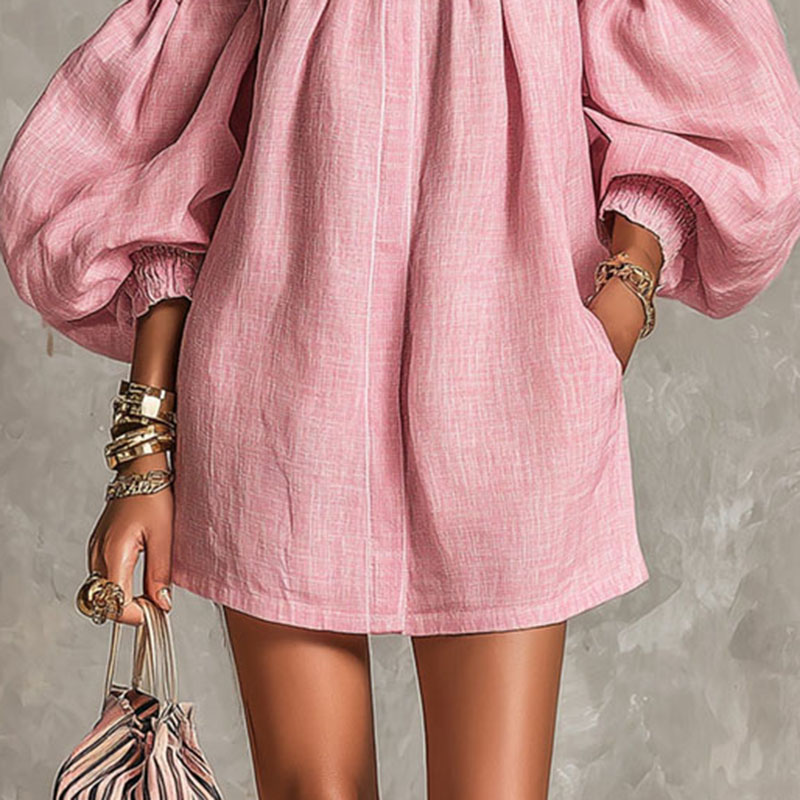 Vestido corto de verano 2026 n - Off Shoulder Puff Sleeve Sundress reseña y precio