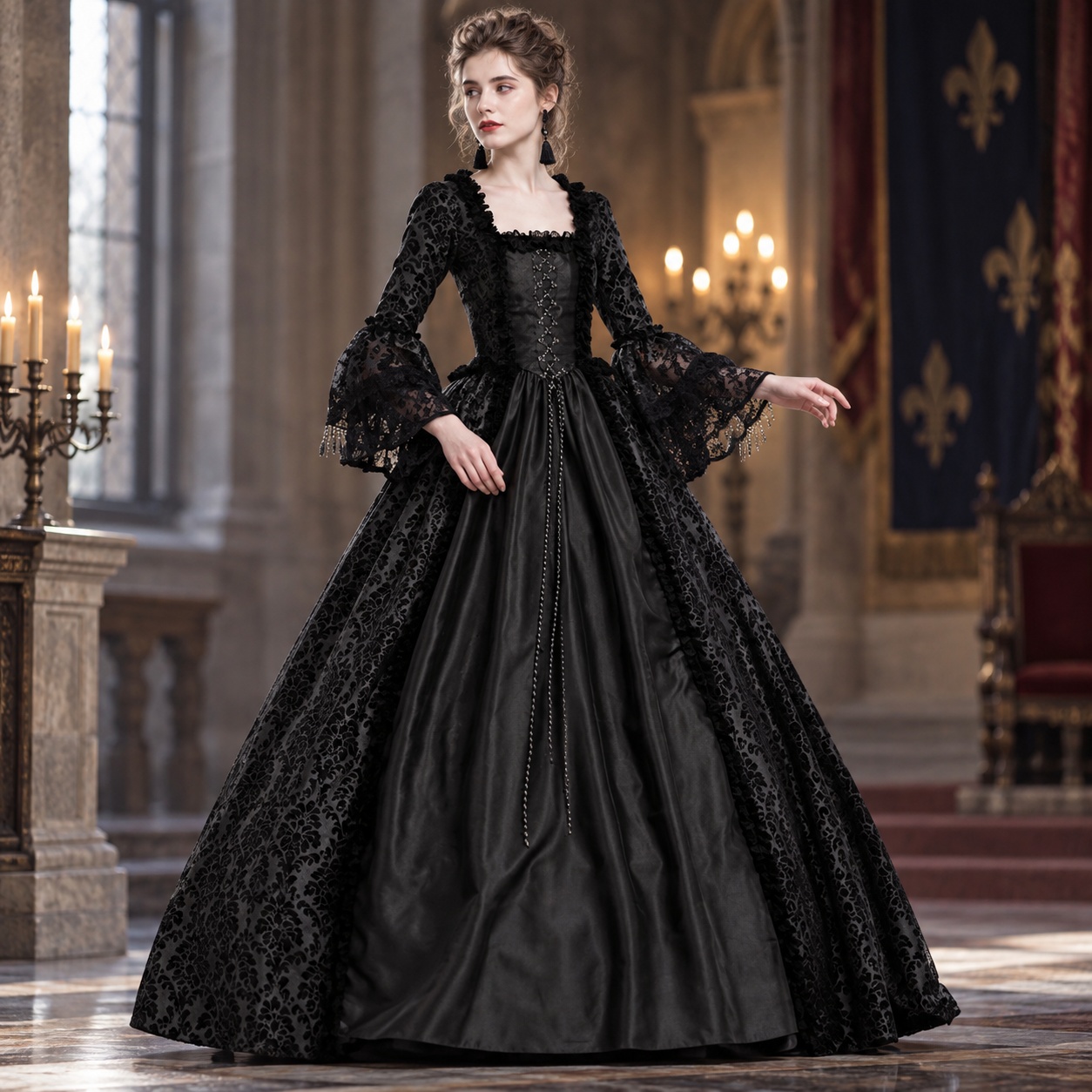 Vestido largo con mangas acamp - Dresses reseña y precio