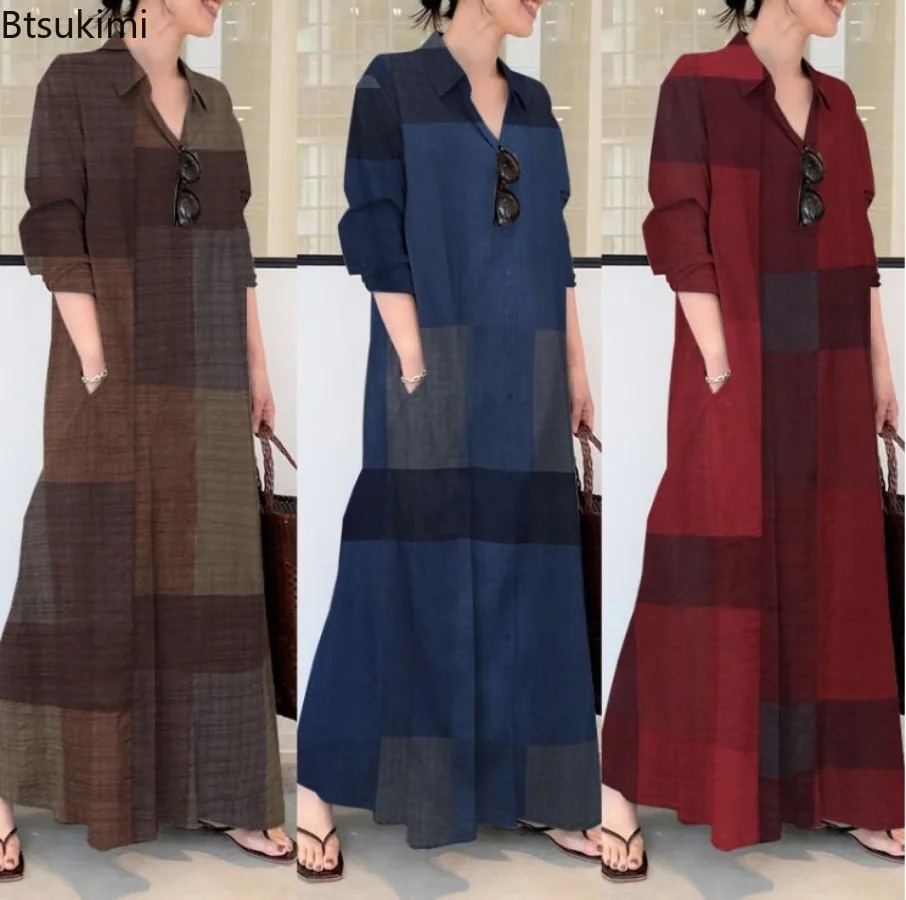 Nuevo Vestido Camisero de Moda - Casual Loose Linen Shirt Dress reseña y precio