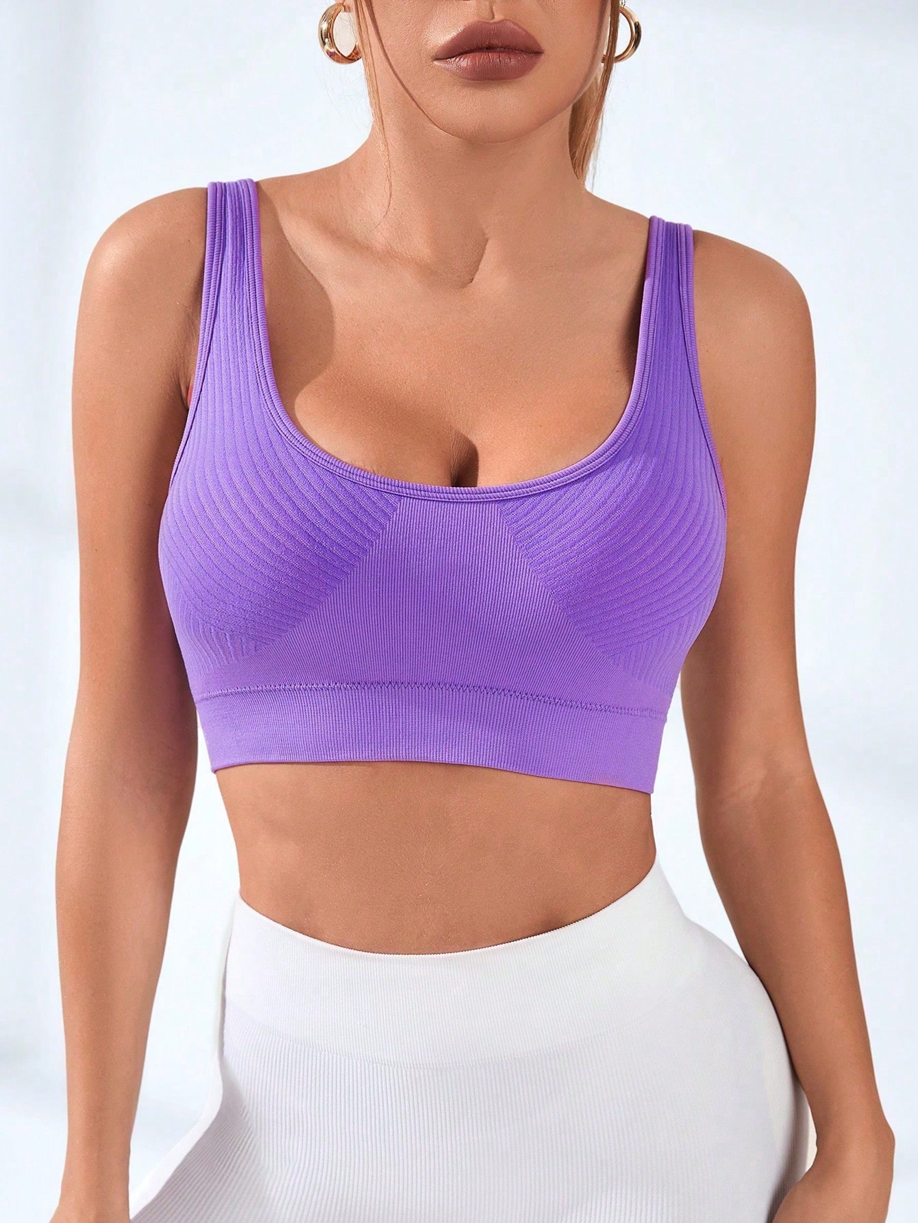 Top Deportivo Acanalado con Cu - Seamless Ribbed Workout Tank Top reseña y precio