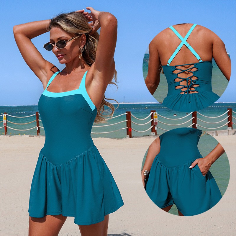 Traje de Baño Verde Oliva para - Skirts reseña y precio