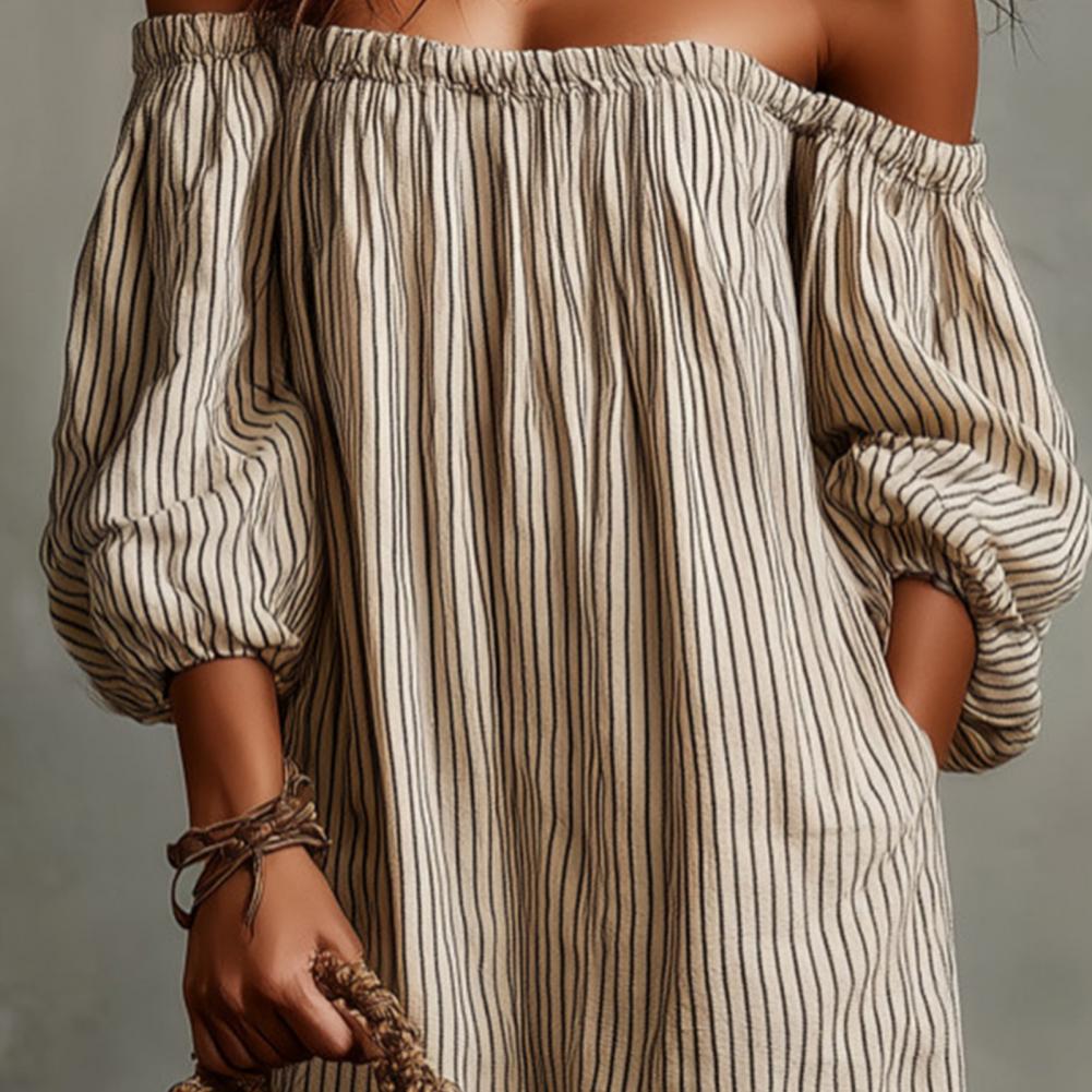 Vestido Largo de Verano para M - Off Shoulder Puff Sleeve Sundress reseña y precio