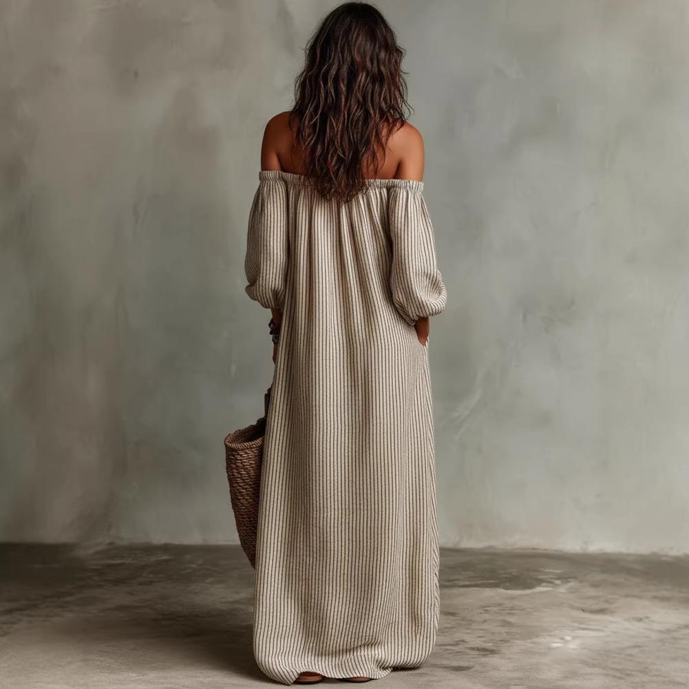 Vestido Largo de Verano para M - Off Shoulder Puff Sleeve Sundress reseña y precio