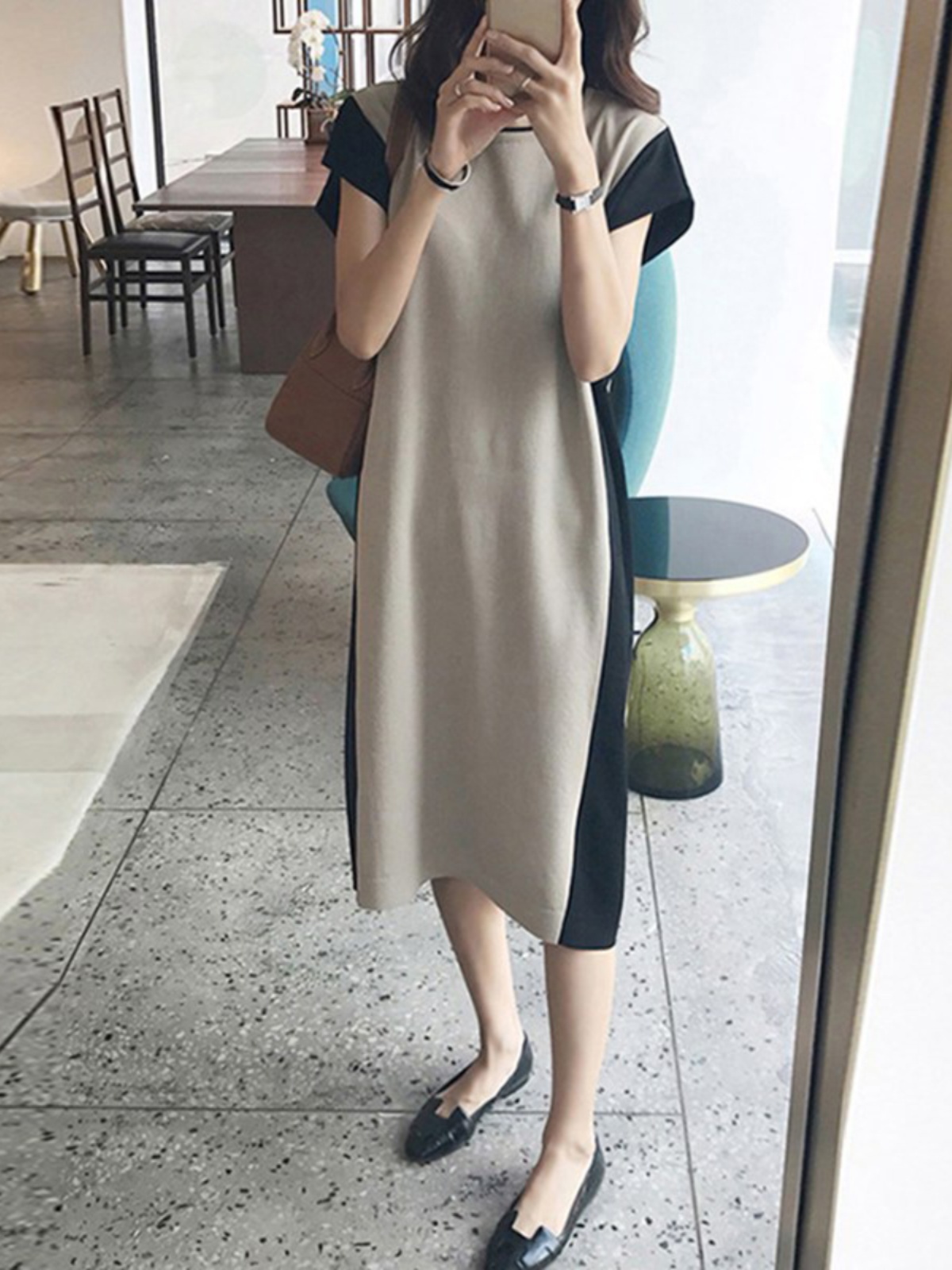 Vestido Camiseta de Longitud M - Korean Style A Line Shirt Dress reseña y precio