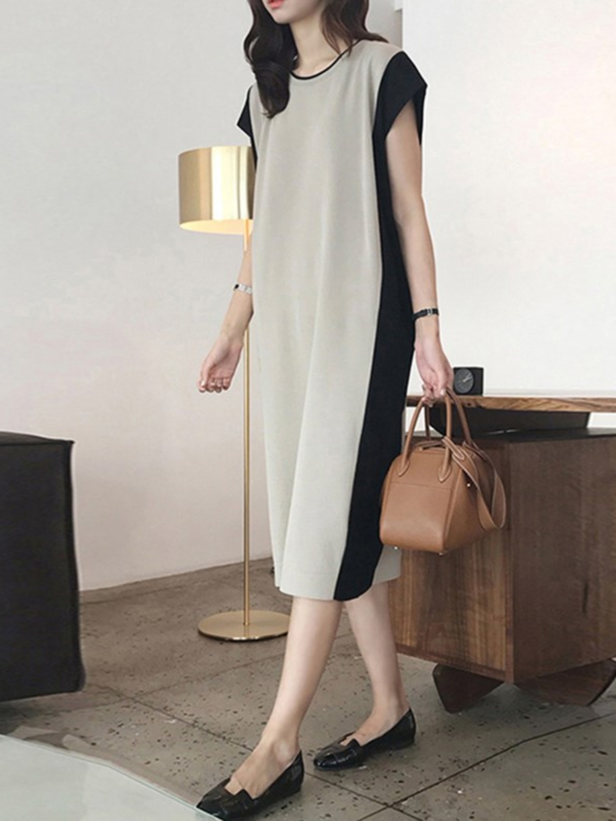 Vestido Camiseta de Longitud M - Korean Style A Line Shirt Dress reseña y precio