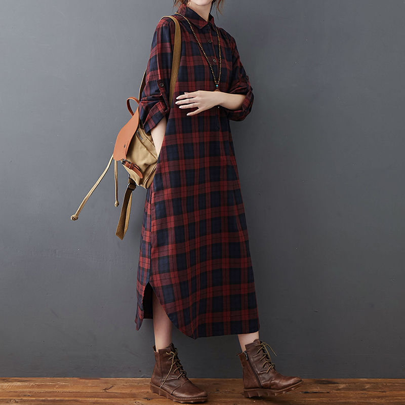 Vestido de Lino y Algodón para - Casual Loose Linen Shirt Dress reseña y precio