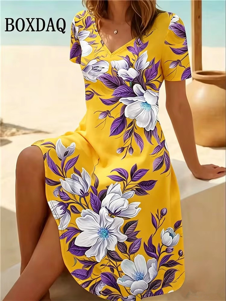 Vestidos de talla grande 6XL p - Boho Summer Beach Maxi Dress reseña y precio