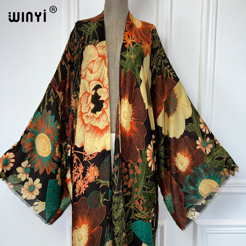 WINYI África Moda Verano Kimon - Boho Summer Beach Maxi Dress reseña y precio