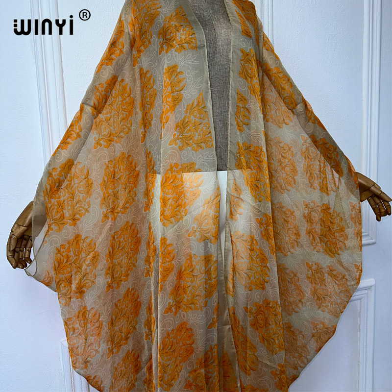 WINYI maxi kimono perspectiva  - Boho Summer Beach Maxi Dress reseña y precio
