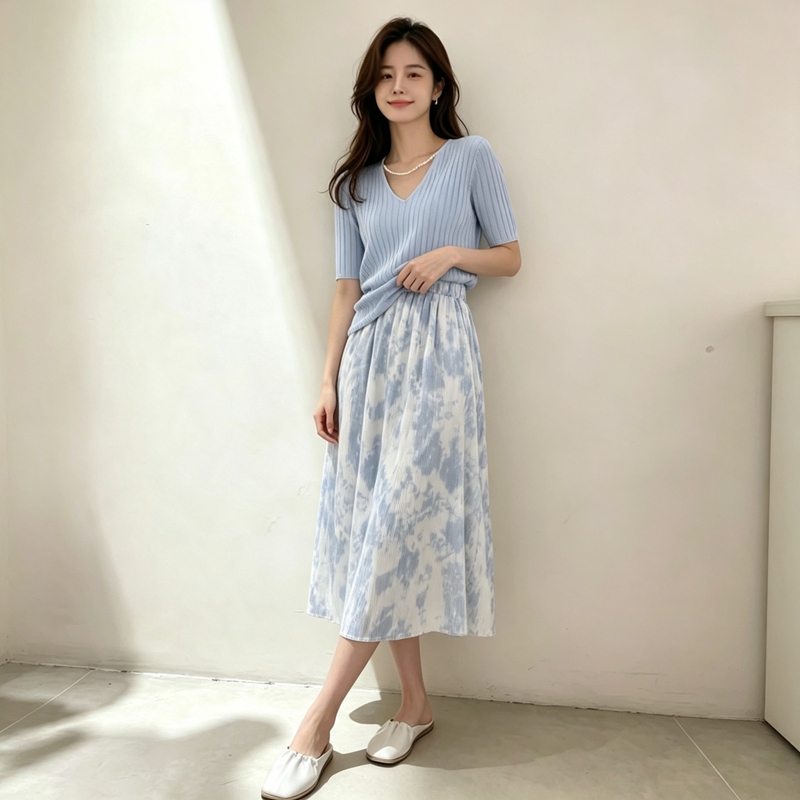 Conjunto de dos piezas de cami - Korean Style A Line Shirt Dress reseña y precio