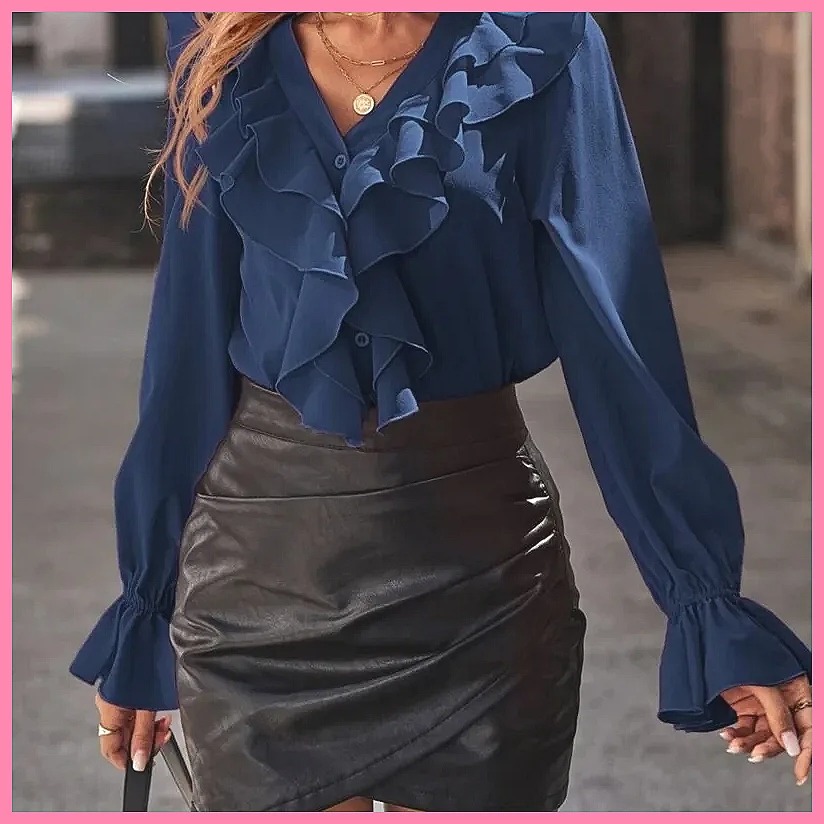 Blusa Elegante con Cuello en V - Blouses reseña y precio