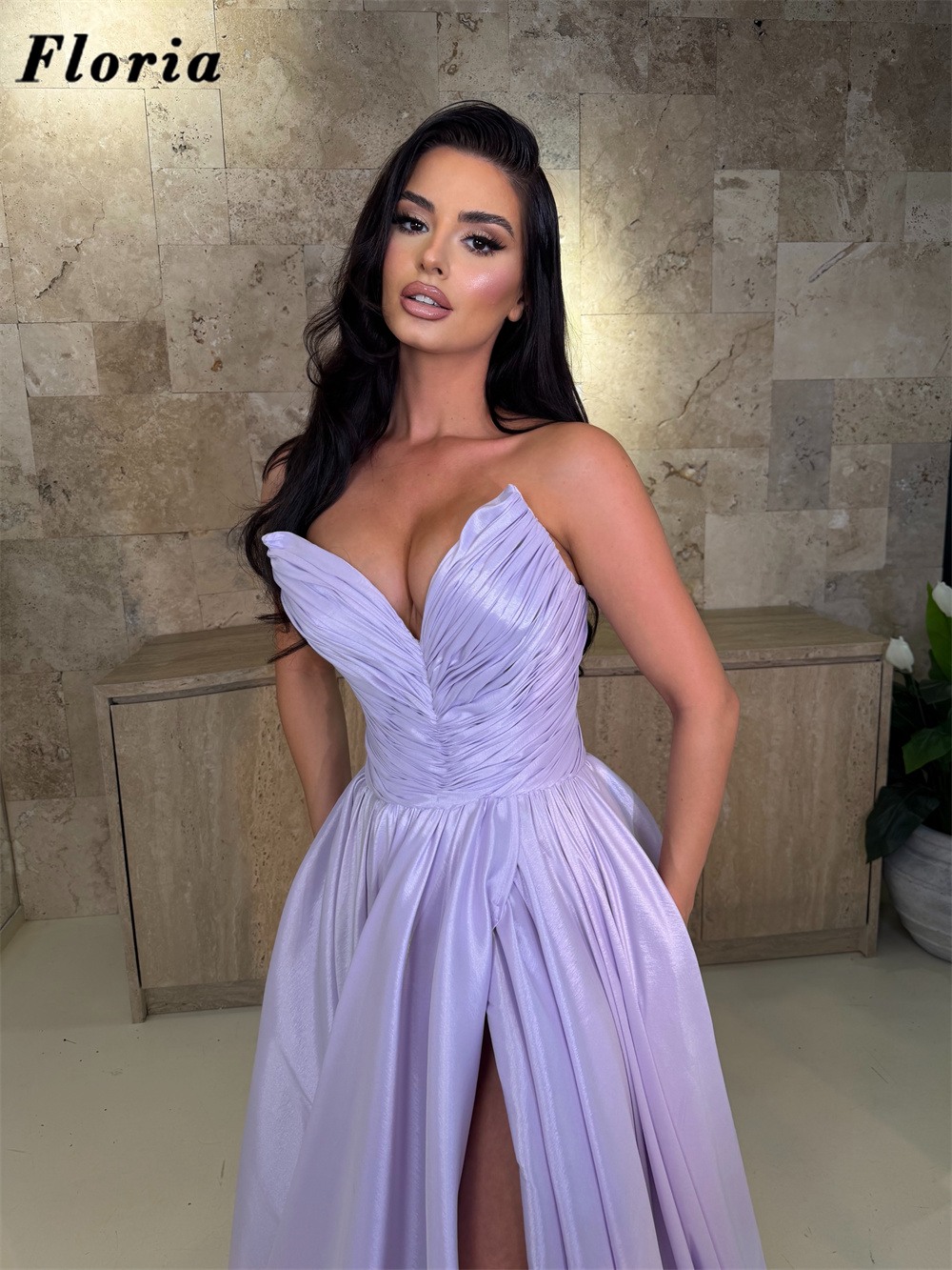 Vestidos de Fiesta Elegantes d - Elegant Satin Evening Gown Split reseña y precio