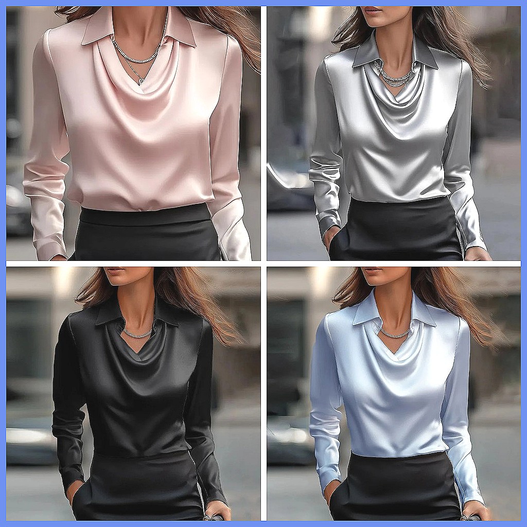 Blusa Vintage de Satén para Mu - Blouses reseña y precio