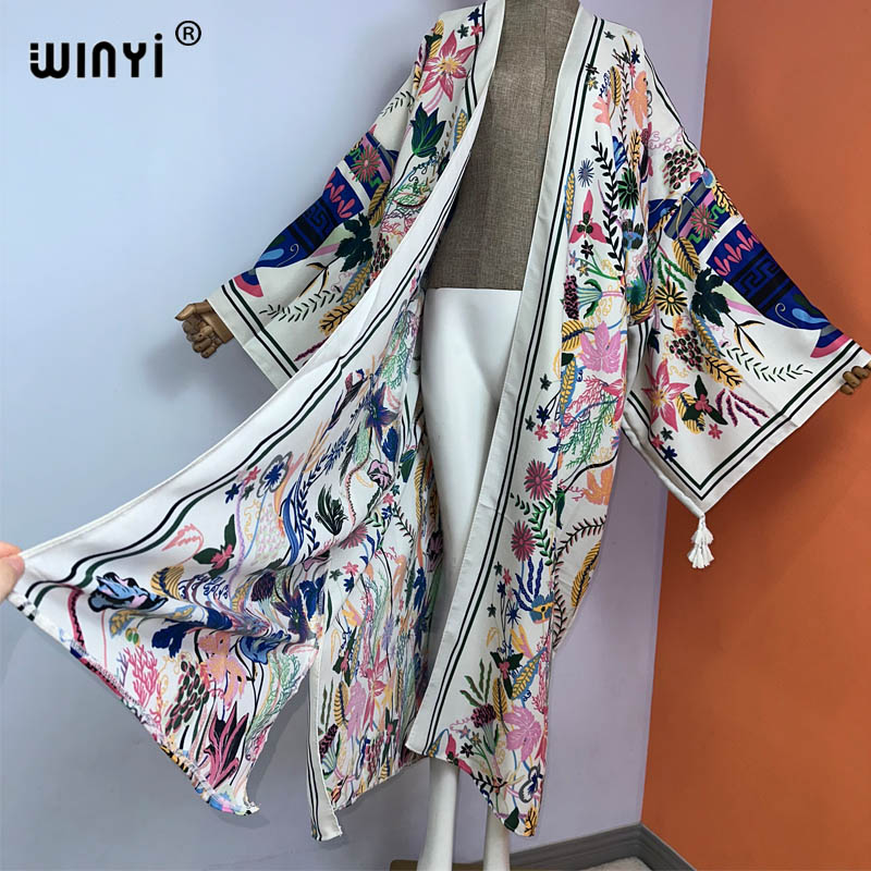 WINYI-kimono bohemio de manga  - Boho Summer Beach Maxi Dress reseña y precio
