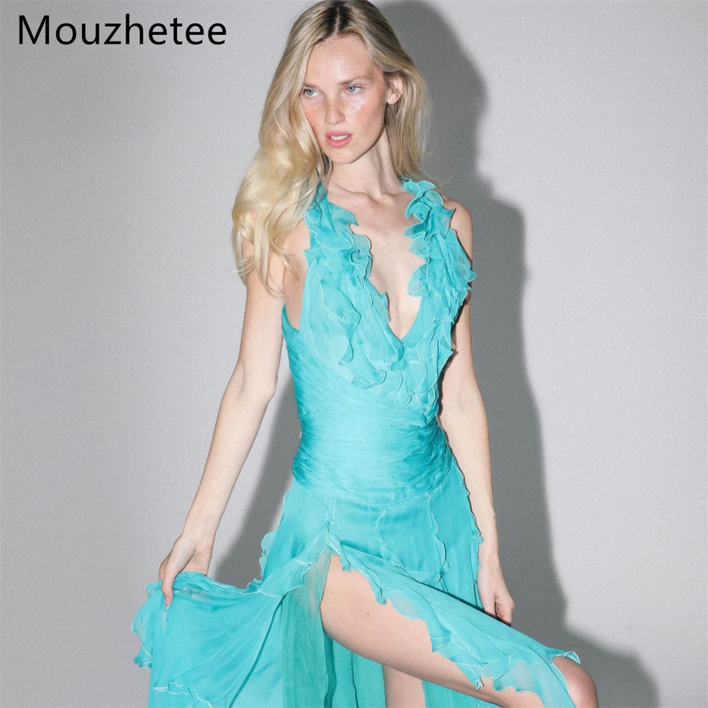 Vestidos de Noche Mouzhetee, C - Elegant Satin Evening Gown Split reseña y precio