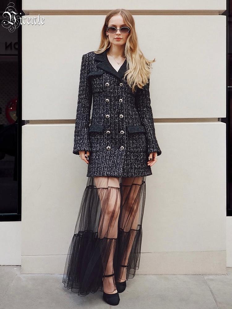Conjunto de vestido tipo blaze - Tweed Two Piece Blazer Dress reseña y precio