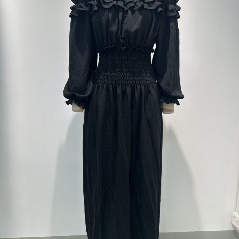 Vestido largo con volantes y h - Off Shoulder Puff Sleeve Sundress reseña y precio
