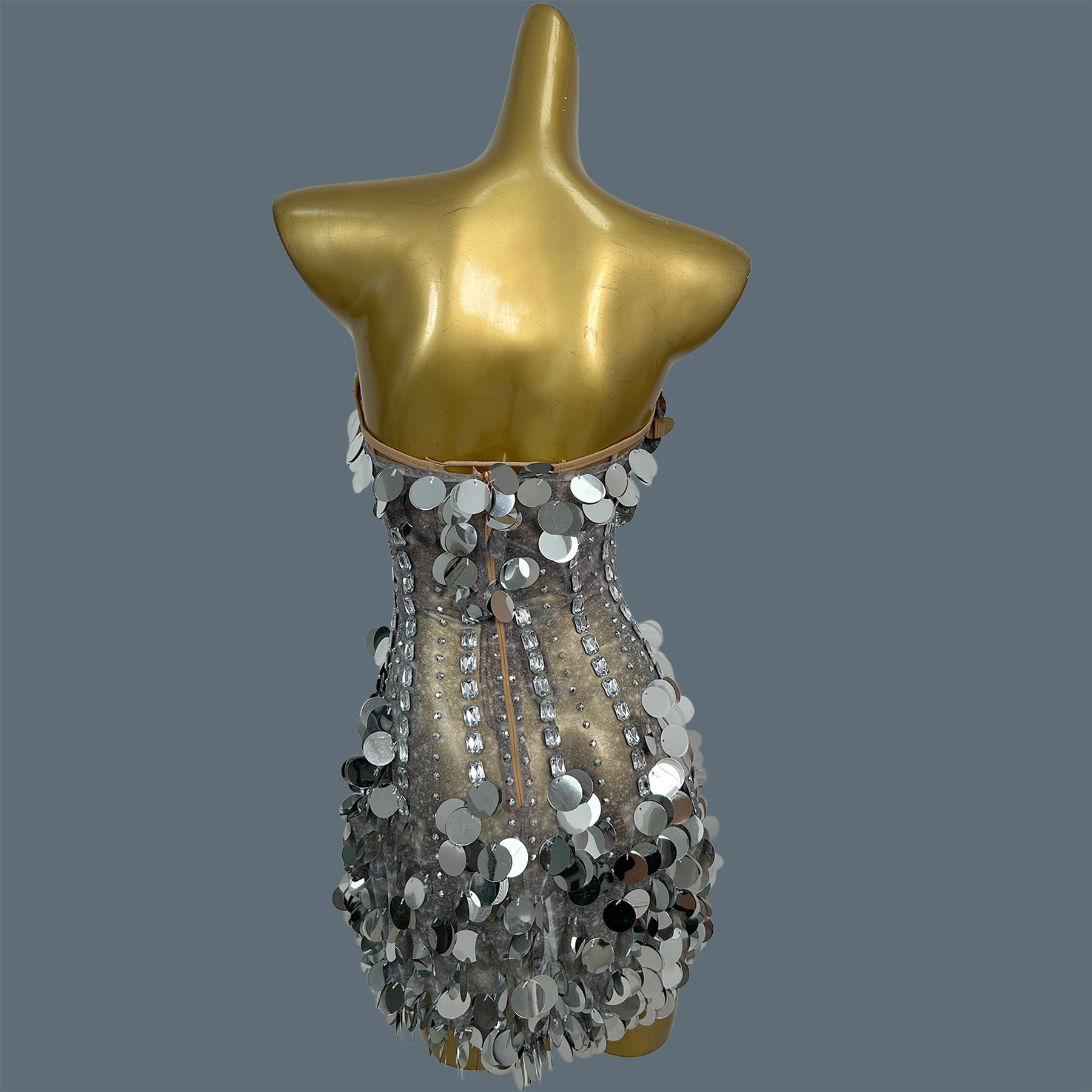 Vestido Mini Sin Tirantes con  - Sparkly Rhinestone Club Party Dress reseña y precio