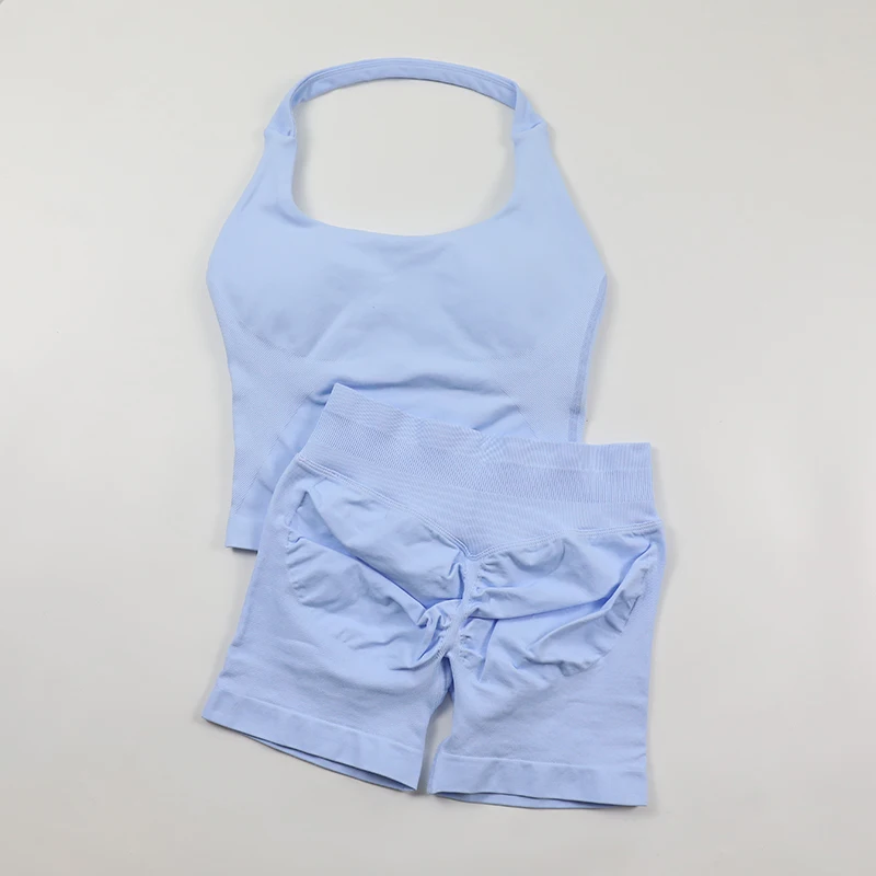 Conjunto de yoga sin costuras  - Seamless Ribbed Workout Tank Top reseña y precio