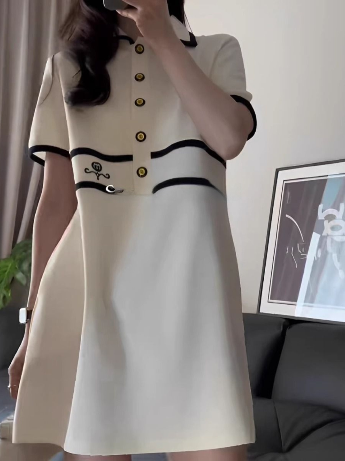 Vestido de talla grande con cu - Korean Style A Line Shirt Dress reseña y precio