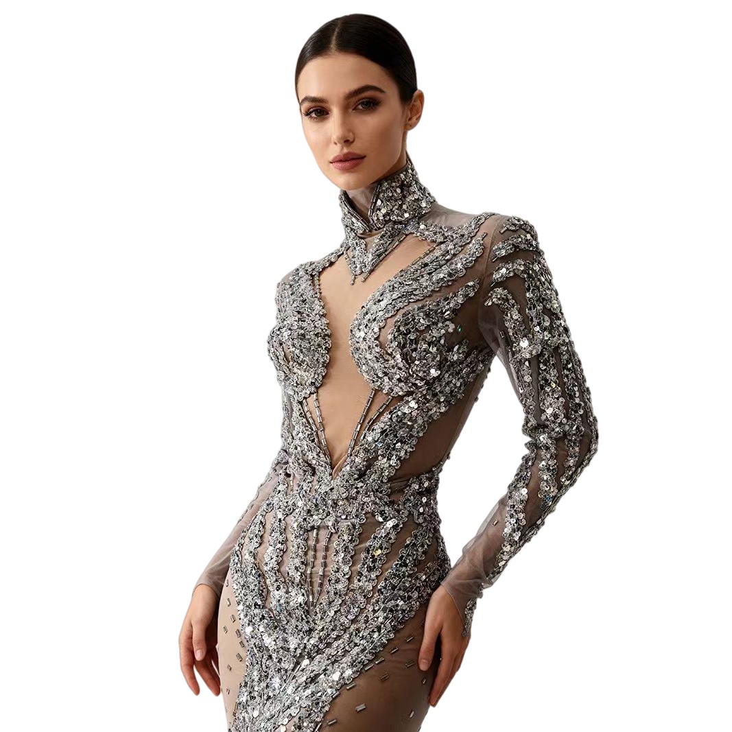 Minivestido ajustado transpare - Sparkly Rhinestone Club Party Dress reseña y precio