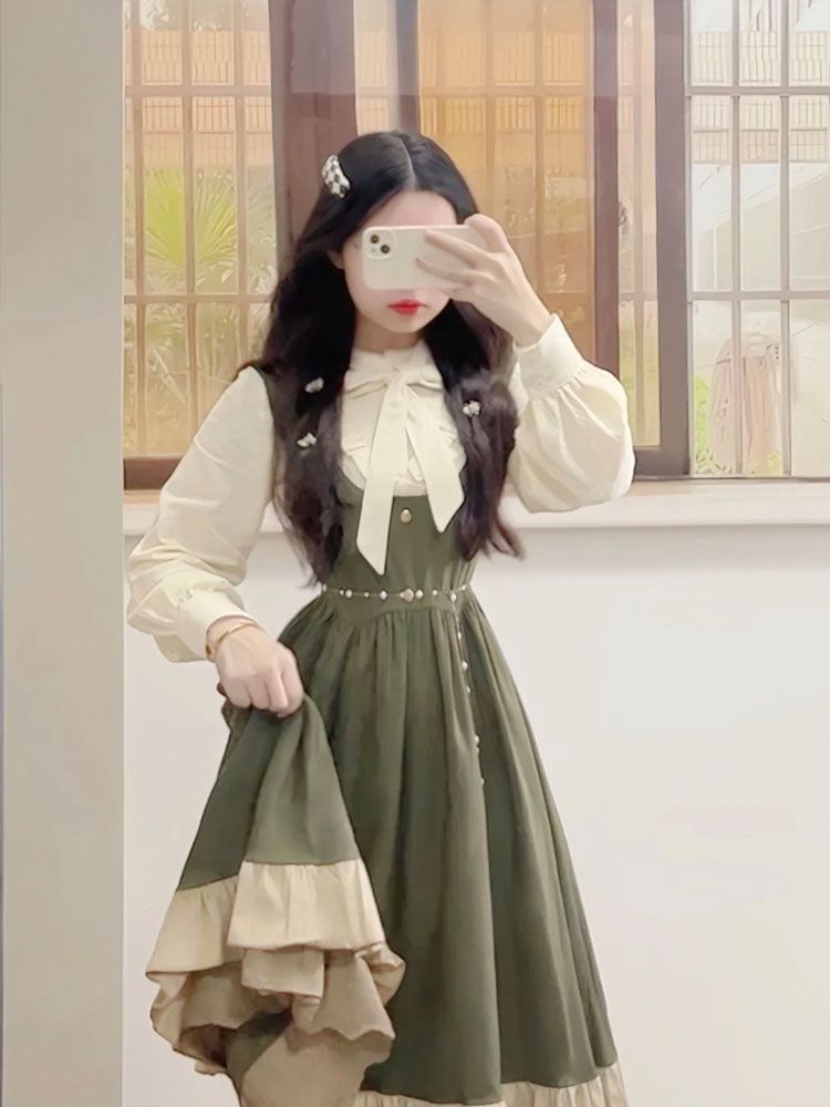 2025 japoneses nuevos coreanos - Korean Style A Line Shirt Dress reseña y precio