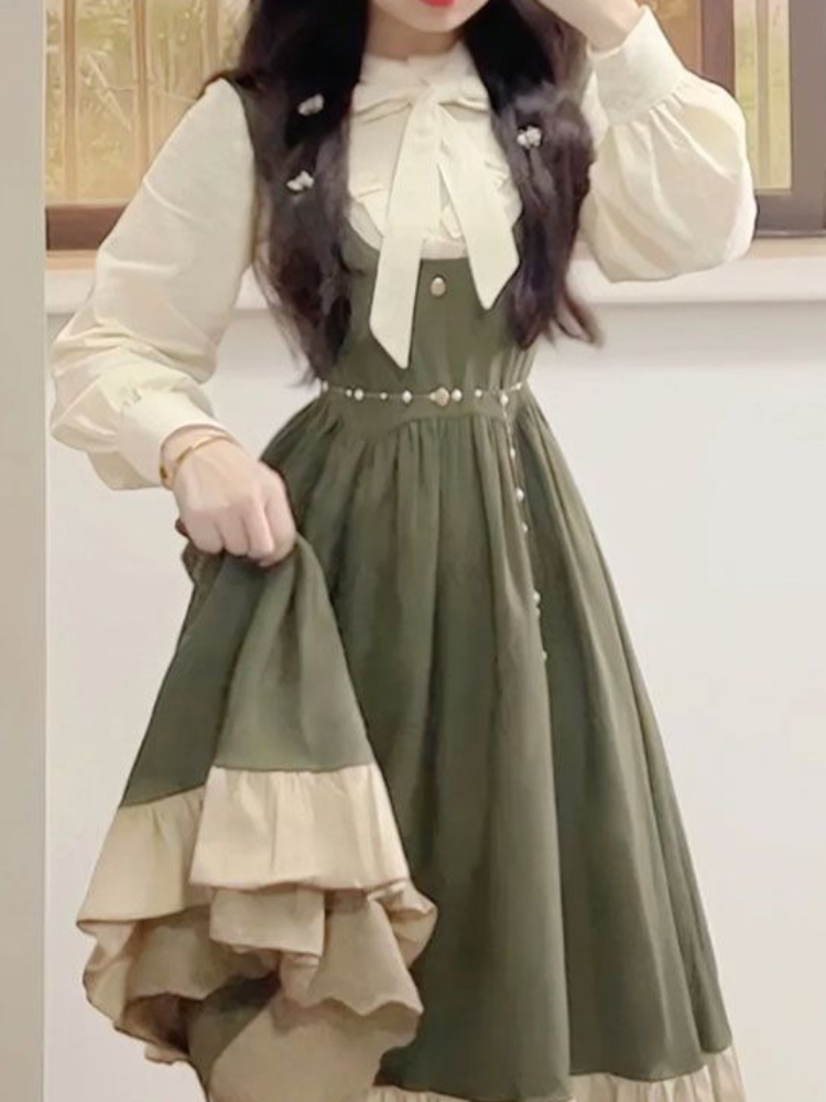 2025 japoneses nuevos coreanos - Korean Style A Line Shirt Dress reseña y precio
