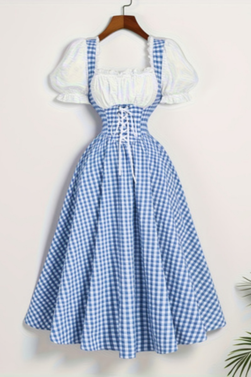Vestido de cintura con correa  - French Vintage Floral Midi Dress reseña y precio