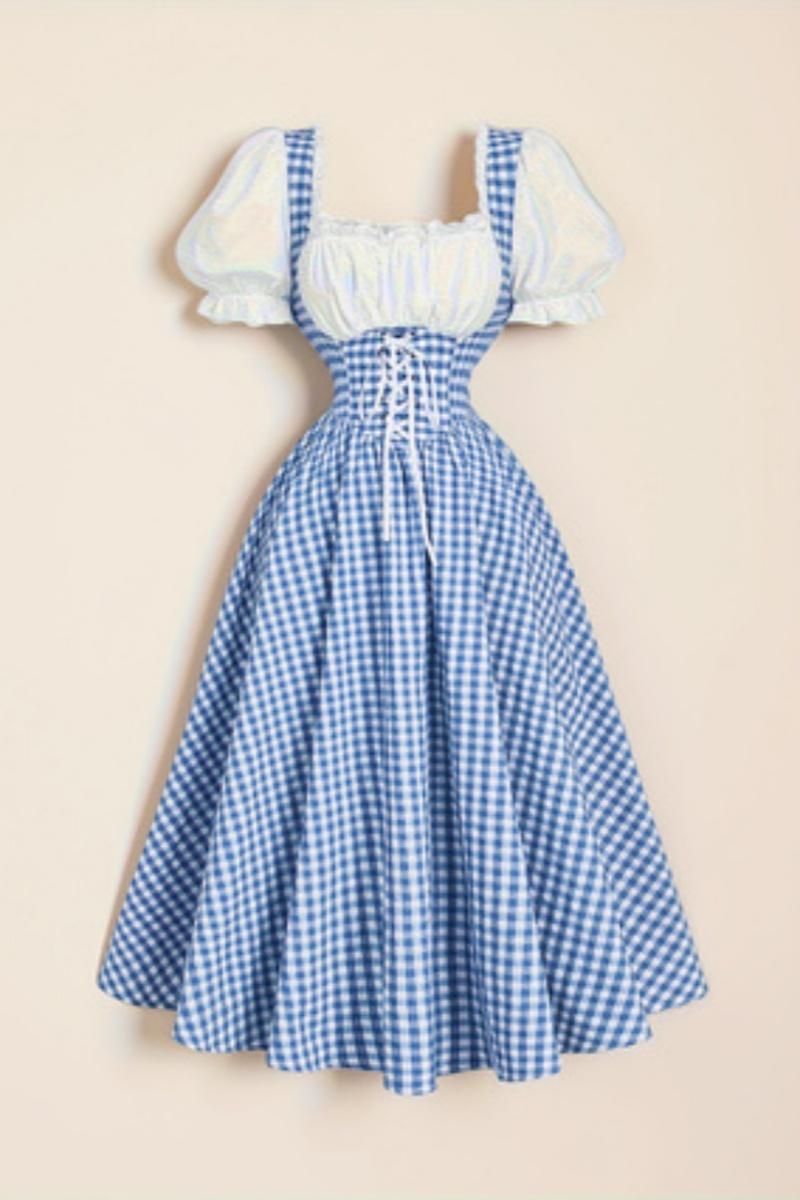 Vestido de cintura con correa  - French Vintage Floral Midi Dress reseña y precio