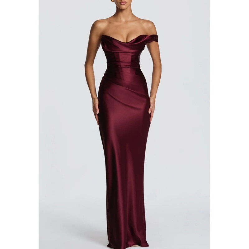 Vestido de satén sexy y elegan - Elegant Satin Evening Gown Split reseña y precio
