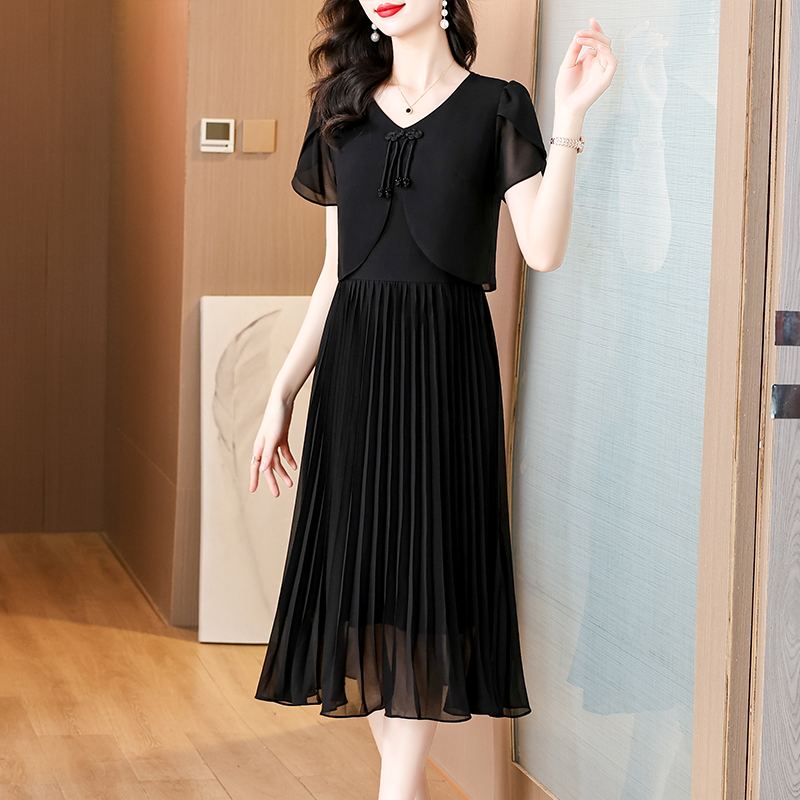 2025 verano sólido gasa Casual - French Vintage Floral Midi Dress reseña y precio