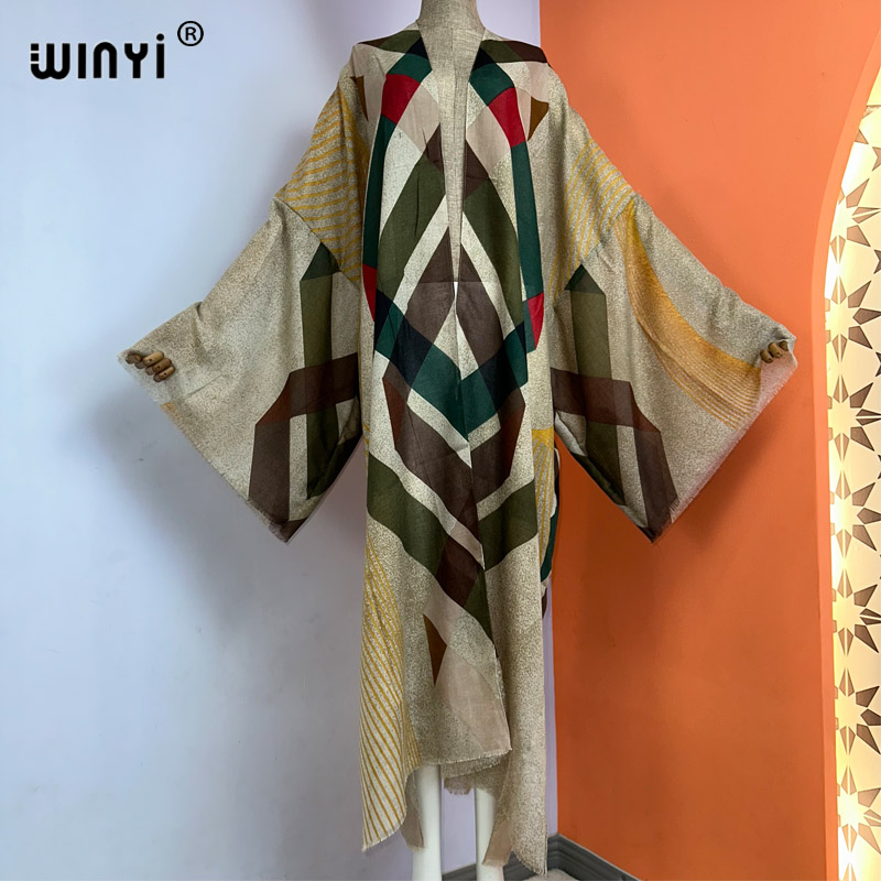 WINYI-kimono con estampado boh - Boho Summer Beach Maxi Dress reseña y precio