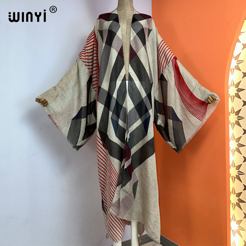 WINYI-kimono con estampado boh - Boho Summer Beach Maxi Dress reseña y precio