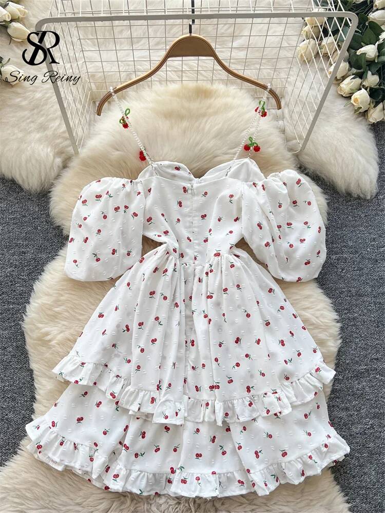 Vestido de Verano Estilo Fairy - Off Shoulder Puff Sleeve Sundress reseña y precio