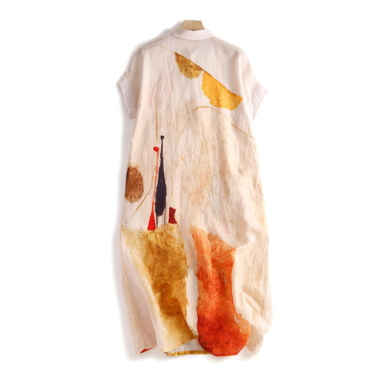 Vestido Camisero Casual de Lin - Casual Loose Linen Shirt Dress reseña y precio