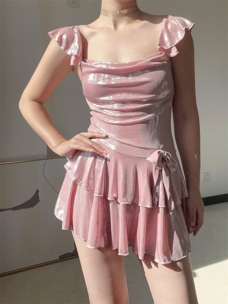Traje de Baño Rosa Brillante p - Swimwear reseña y precio